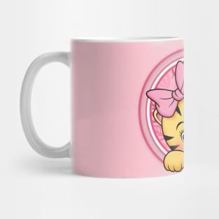 peek a boo baby tiger girl Mug